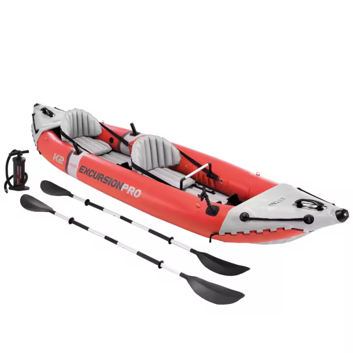 Kayak para 2 personas con remos con mango de aluminio + bomba de hinchado Excursion pro 384X94X46 cm (Color Baby 68309) - 1