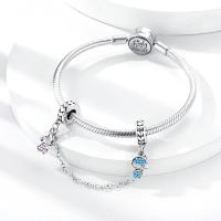 Cadena De Seguridad De Plata Esterlina 925 Estrella Luna Corazón Bordeado Con Clip De Silicona Para Pulsera Original Joyería DIY Regalo - details 26