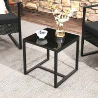 Conjunto de muebles de ratán para jardín de 3 piezas, incluye 2 sillas y 1 mesa de centro, fácil montaje, perfecto para balcón y terraza, disponible en negro y beige, negro y blanco, todo negro - details 17