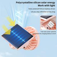 Mini ventilador de mano portátil, ventilador solar recargable USB, para Viajes al Aire Libre senderismo camping - details 1