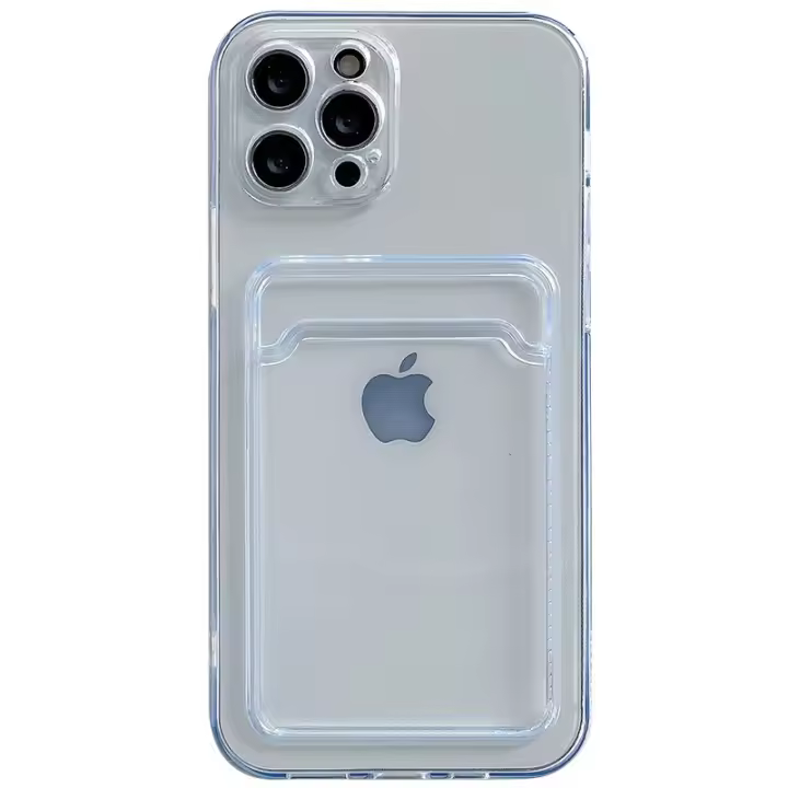 Funda De Teléfono Para iPhone 11 12 13 pro Max XS X XR 7 8 plus Transparente Con Portador De Tarjetas Y Foto Anti-Scratch Antideslizante - 1