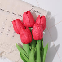 5Pcs Bouquet De Tulipes Artificiales PE Para Decoración Interior De Hogar Y Jardín Decoración De Boda Y Vaso Exterior - details 12