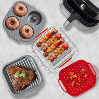 Accesorios Para Air Fryer 8 O 9 Pulgadas Con Barbacoa Y Asador Al Aire Libre Incluye Agujas Para Brochetas Y Cocina Al Vapor Y Hornear - details 0