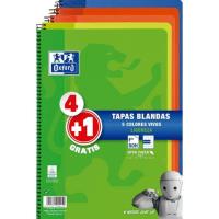 Pack de 5  Libretas Oxford Tapa Blanda , 80 Hojas - Cuadricula 4x4 ,Colores surtidos 5 unidades - OXFORD - details 1