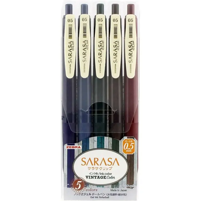 ZEBRA BOLIGRAFO ZEBRA SARASA CLIP 5 COLORES VINTAGE SARASA - 1