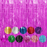 Juego De 1 Pieza De Cortina De Foil Dorado De 9.8 Pies Para Fondo De Fotografía De Cumpleaños Decoración De Fiesta Streamers De Aluminio - details 66