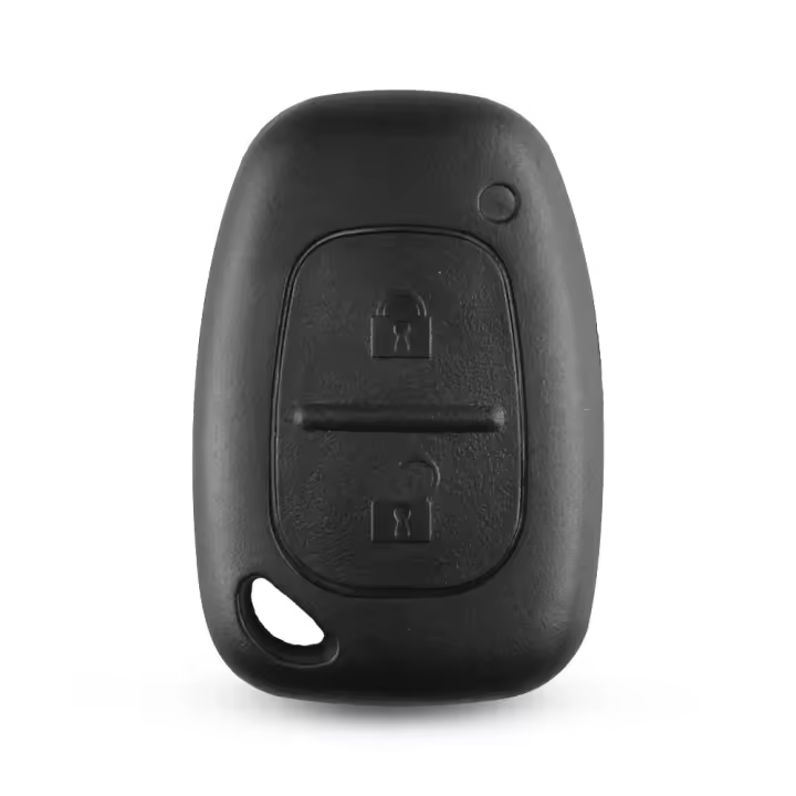AUTOZOCO Carcasa Mando Llave del Coche 2 Botones Compatible con Renault Trafic,Renault Master,Movano,Nissan Interstar,Primastar,Kangoo,Opel Vivaro,Botones de Abrir,Cerrar,Sin Zócalo de Pila - 1
