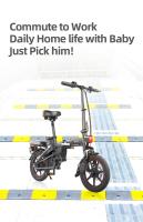 Bicicleta eléctrica DYU A5 Motor de 350W Velocidad máxima 25 km/h 48V 7.5Ah Autonomía máxima de 60 km Crucero automático Sistema de transmisión de 7 velocidades Batería extraíble y dos modos de carga Carga máxima 150 kg Para uso diario y viajes. - details 16
