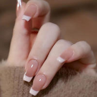 Juego De 24 Uñas Postizas Cortas Para Mujeres Y Niñas Con Diamantes Y Brillos Estilo Francés Cuadradas Blancas Y2K Arte De Uñas Falsas - details 13