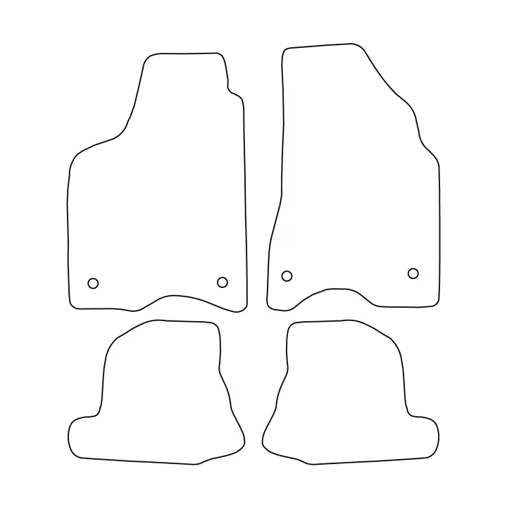 Juego de alfombrillas de terciopelo para Volkswagen Lupo 1998-2005 - acabado rojo - 1