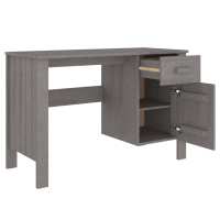 vidaXL Escritorio HAMAR madera maciza de pino gris claro 113x50x75 cm - details 5