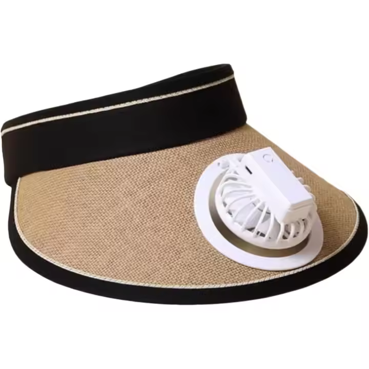Sol Gat con Ventilador con Ventilador, Tapa de protección Solar Ancha, Sombrero de Visera de Ventilador USB, Sombrero de Visera de refrescante con Ventilador de velocidades Ajustado para Mujeres - 1