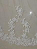 Vela De Boda Blanca De Encaje Con Aplicaciones En Tulle Longitud De Catedral 1T Vuelo De Novia Con Borde De Encaje 3 Metros Para Mujeres - details 1