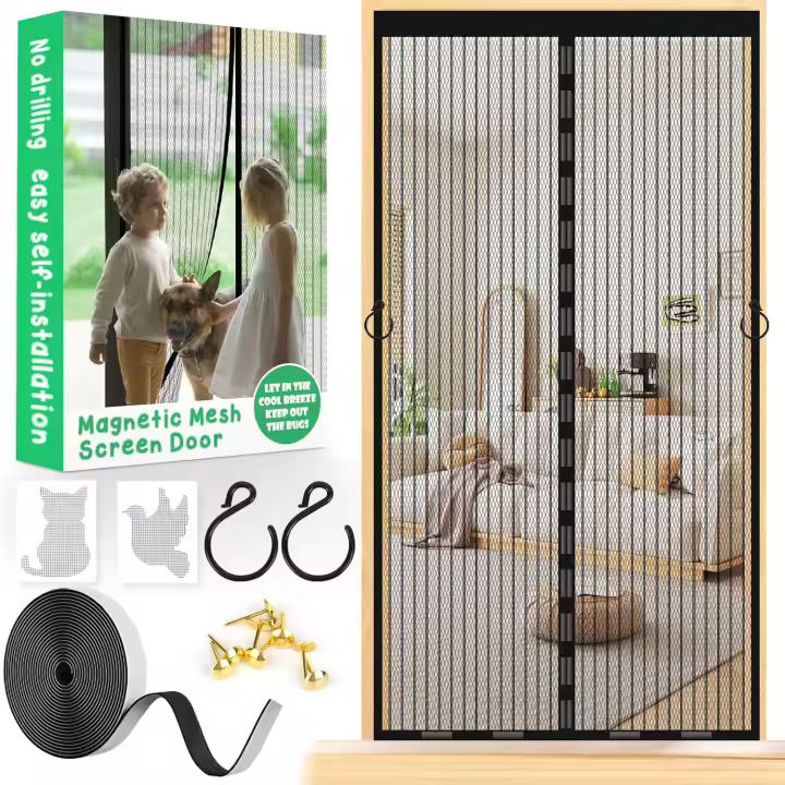 Mosquitera Puerta Magnetica 95X210 CM Corredera Cortina Mosquitera Puerta Exterior Mosquitera Para Puertas Cortina de Sala de Estar la Puerta del Balcón Puerta Parches de Reparación de Mosquitera - 1