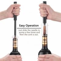 Pulverizador De Vino Con Tapa De Madera Pin Remover Portátil Y Seguro En Acero Inoxidable Herramientas De Barra Accesorios De Cocina Abrebotellas De Presión Aire - details 1