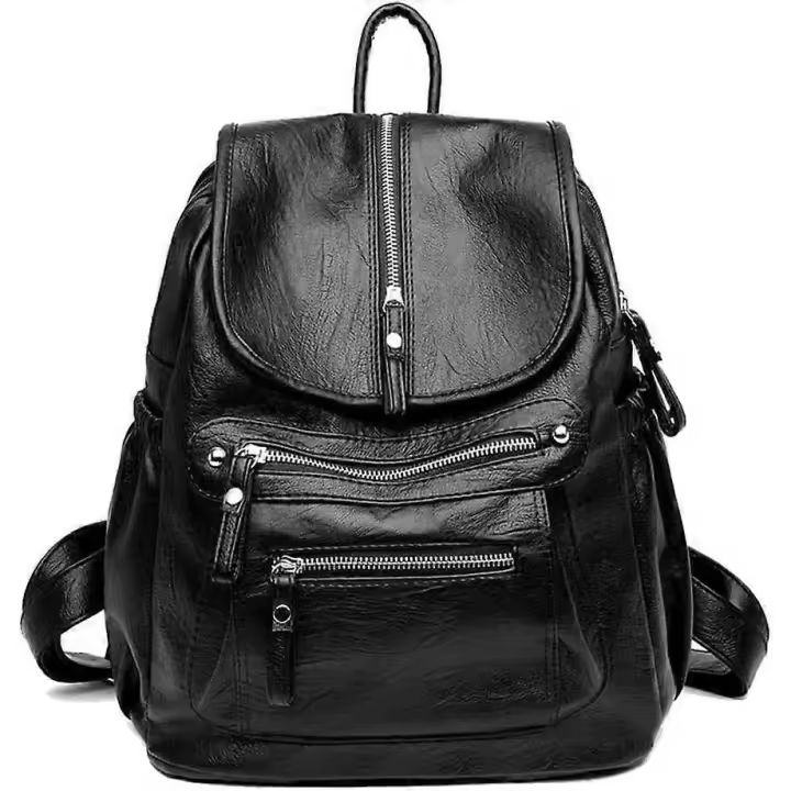 Mochila de cuero para mujer Mochila de hombro de moda Mochila de viaje de moda Bolsa de hombro duradera con correa ajustable (gris) - 1