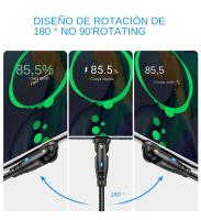 Cable Type C Rojo USLION 180 Grados Rotación 3A Carga Rápida Para Samsung Xiaomi Cable De Datos USB C Adaptador Cargador - details 1