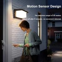Aplique de pared LED de 18 W con sensor de Movimiento IP64 Impermeable Negro Modern 3000 K Blanco cálido Luminaria decorativa para iluminado en el Jardín Pasillo Porche - details 1