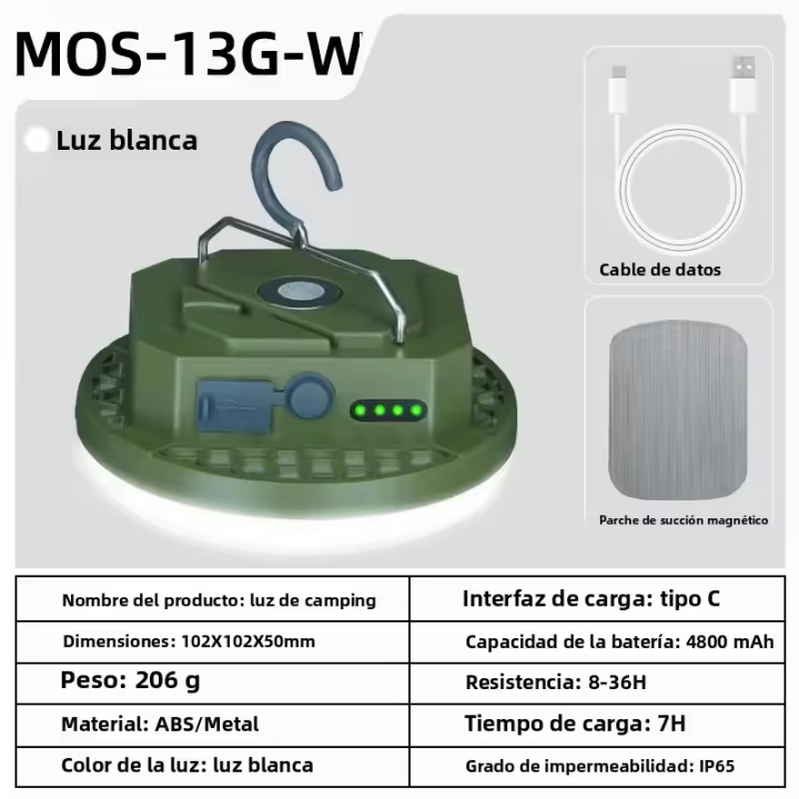 Lámpara De Camping MOSLIGHTING Recargable 7200mAh Con Luz LED Portátil Para Tenda Y Reparación De Coches Luz De Emergencia Magnética - 1