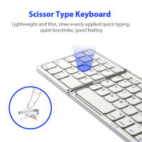 Teclado Inalámbrico Plegable Ultra Delgado Con Touchpad Bluetooth Recargable Para Tablet Y Laptop Teclado Mini Estilo Multifuncional - details 3