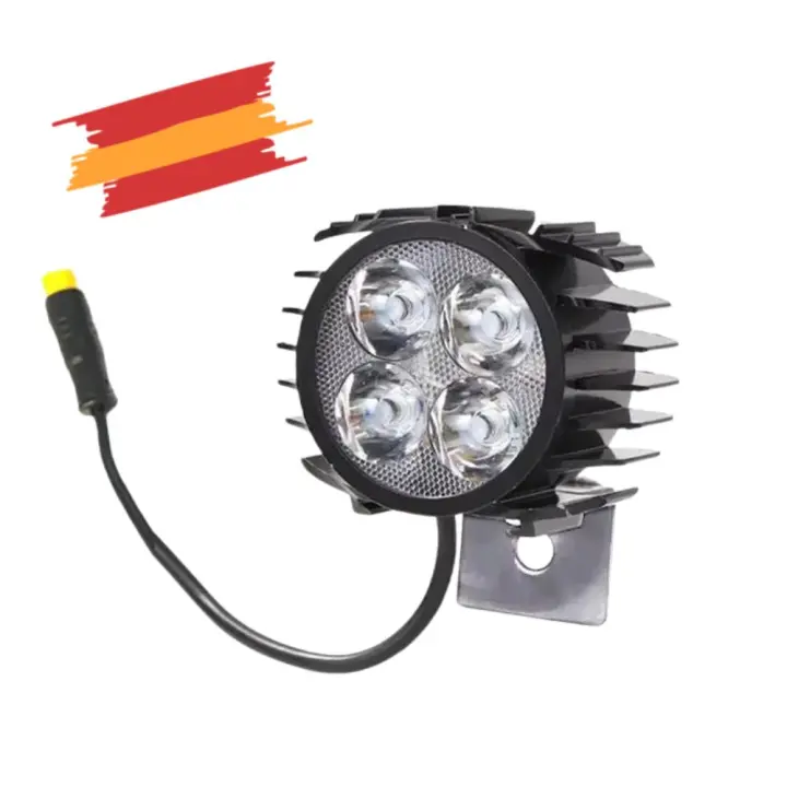 ✅Luz Faro Led Delantero con Claxon compatible Patinete Eléctrico Smartgyro Speedway / Rockway / Crossover Dual / Zwheel Zrino / Bicicleta / Universal 12-80V - Piezas Patineta, Repuestos, Recambios Patin, Monopatín, Intermitentes - 1