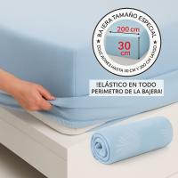 Juego de sábanas sedalina 240 g/m² | Simon en celeste |Cama 90 a 180 cm | 3 y 4 piezas-Mercatienda.es - details 2