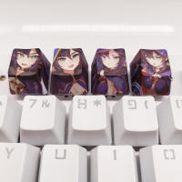 Juego De 4 Keycaps R4 Anime Dibujos Animados Decorativos Para Teclado Mecánico PBT Sublimación Personalizable Accesorios De Computadora - details 10
