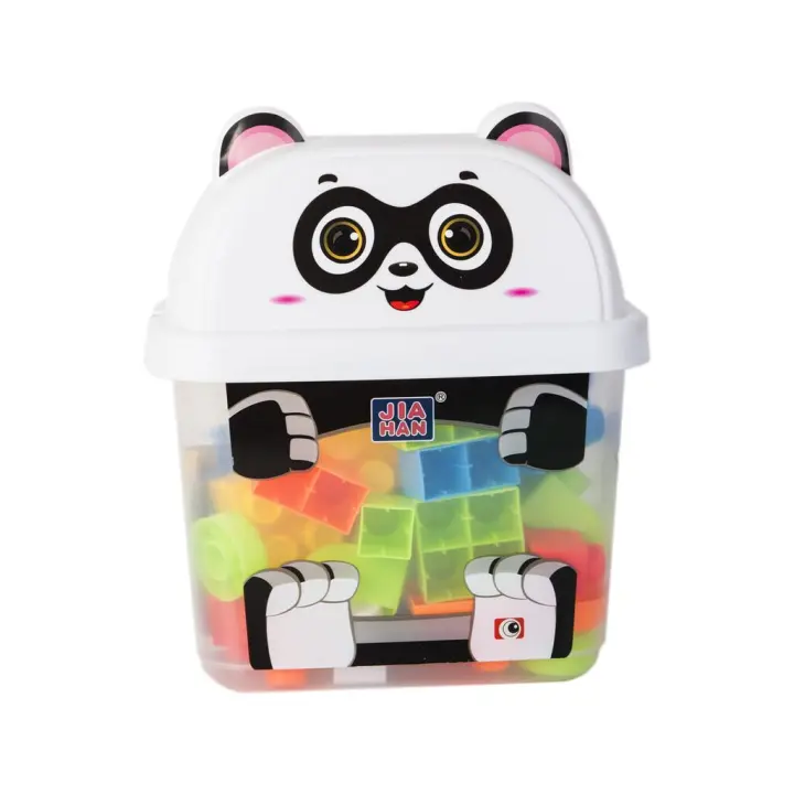 Cubo Oso Panda con 30 Bloques de Construcción Encajes BRICODEDOS - 1