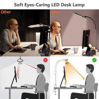 Lámpara De Escritorio LED Doble Cabeza 24W Con Control Remoto Y 5 Niveles De Brillo 5 Modos De Iluminación JGT Moderna Para EU/US/UK - details 7