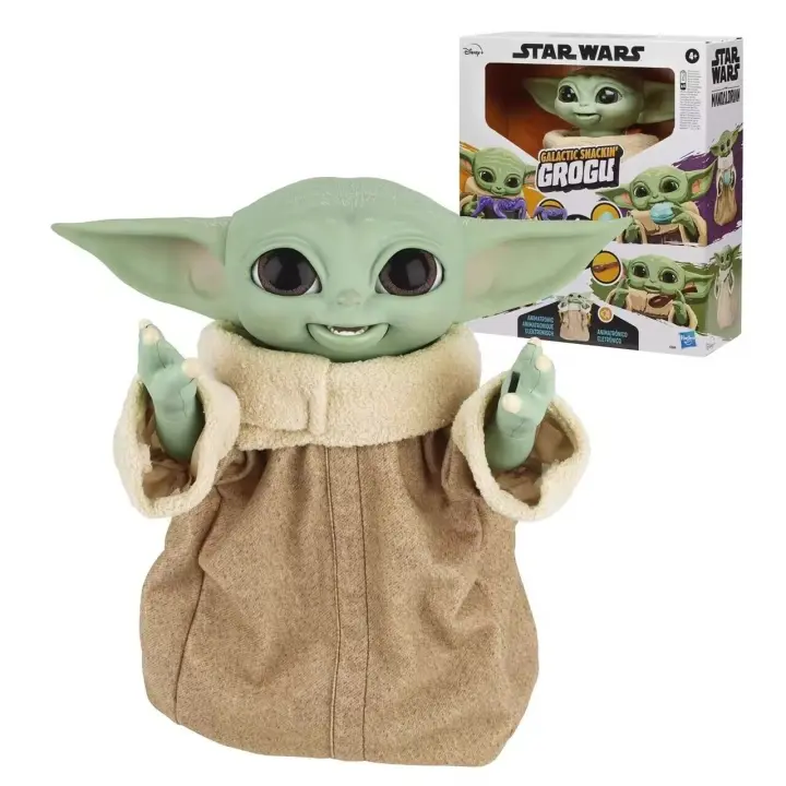 Hasbro STAR WARS GALACTIC SNACKIN' GROGU FIGURA ANIMATRONICA ACCESORIOS INTERACTIVOS GROGU BABY YODA MOVIMIENTOS DIVERTIDOS EFECTOS DE SONIDO REALISTAS 23cm DE ALTO - 1