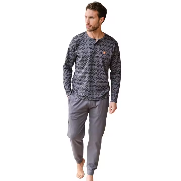 MASSANA pijama de hombre de invierno en color gris P751304 - 1