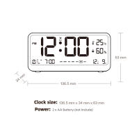 Reloj De Alarma Digital Multifuncional 8001-EN Con Display De Temperatura Y Humedad LED Ajustable Modos Doble Pantalla Moderna - details 15