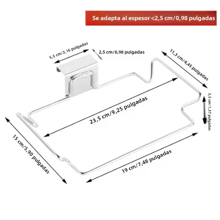 Soporte De Bolsas De Basura Para Puerta De Armario En Acero Inoxidable Organizador De Almacenamiento Para Cocina - 1