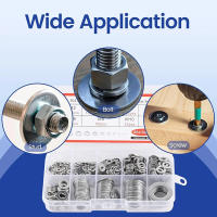 Juego De 180 Piezas De Anillas Planas Y Anillos De Acero Inoxidable Para Fijación De Componentes Kit De Guarniciones M2-M10 Para DIY De Madera - details 3