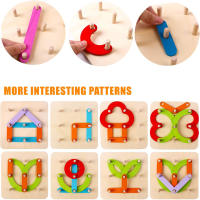 Bloques De Construcción Creativos De Madera Para Niños Juguete Educativo Montessori De Formas Variadas Y Colores Prueba De Encaje Para Edad Temprana - details 3