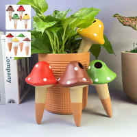 4Pcs Autónomo Riega Plantas Cerámica Portátil Espigas De Sombrilla Self-Watering Pequeño Globos De Riego Terracota Dispositivo De Jardín - details 0