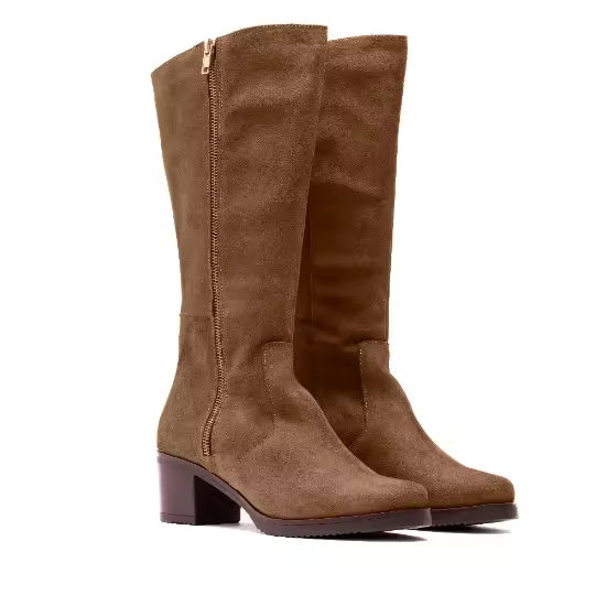 Bota Elodie CA-1085 Piel Serraje Visón | 40mm Altura - 1