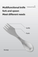 Tiartisan Utensilios De Cocina Para Camping De Titanio Multifuncionales Y Ligeros 3 En 1 Cuchara Y Tenedor Portátiles Para Exteriores - details 6