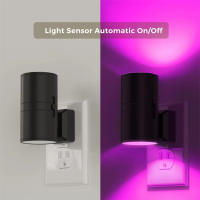 Luces Nocturnas LED Ajustables En Brillo Con Sensor De Atardecer a Amanecer Cilíndricas Para Pared Conexión a La Fuente De Alimentación - details 7