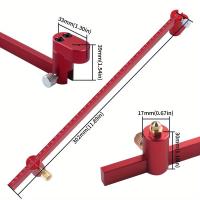 Regla De Dibujo Ajustable Compás De Aluminio Hallazgo De Centro Herramienta De Carpintería Fija Punto Marca Línea Calibradora - details 2