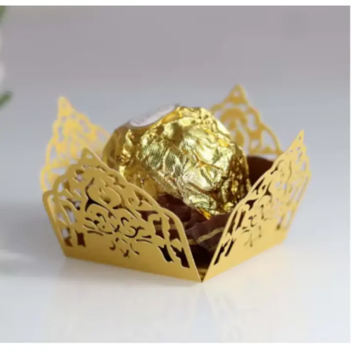 pack de 50 undidades Caja decorativa de Chocolate Ferrero con láser, recipiente de dulces con huecos, para celebración, fiesta, cafetería, escritorio - 1