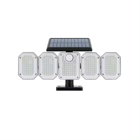 Mediawavestore Lámpara Solar Exterior Pared Control Remoto IP65 5 Paneles 300 LED - 1
