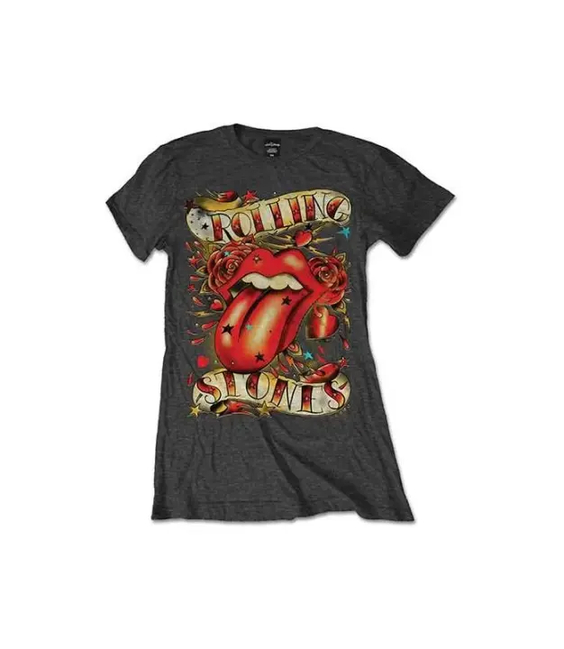 ROLLING STONES Tongue & Stars Camiseta Oficial Chica RockOff RSTEE15LC - 1