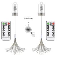Decoraciones De Navidad Dandelion Fireworks Lamp Luces LED Cadena 200 LEDs Control Remoto 8 Modos Guirnalda De Navidad Multicolor - details 24