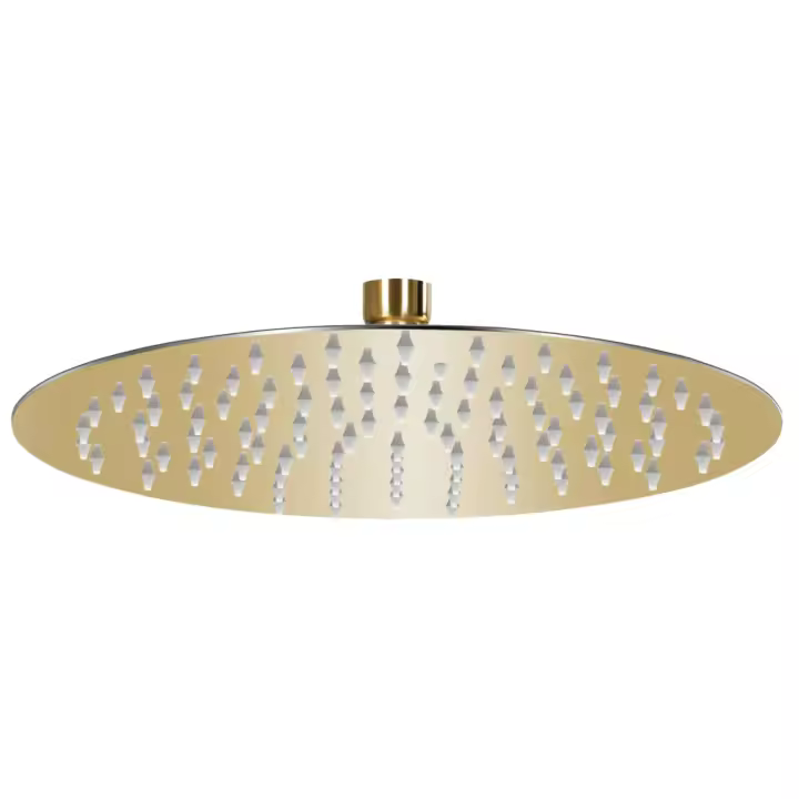 vidaXL Cabezal de ducha redondo efecto lluvia acero inox dorado 25 cm - 1