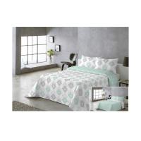 Colcha REVERSIBLE  estampada- lisa con 2 fundas de cojín para cama de 90cm 105cm 135cm 150cm. Colección 2025 colcha de verano - details 1