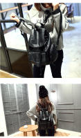 Mochila Grande Para Mujer Con Cordón De Cuero Sintético Moda Viaje Casual Bolso De Hombro Laptop Mochila Bolsa De Mano Plegable Y Expansible - details 15