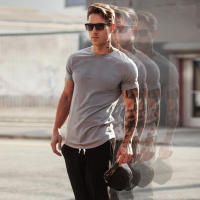 Camiseta De Gimnasio Para Hombre Verano Estilo Fitness Corta Manga O-Neck Camiseta Deportiva Moda Camisetas De Entrenamiento Tops Bodybuilding - details 9