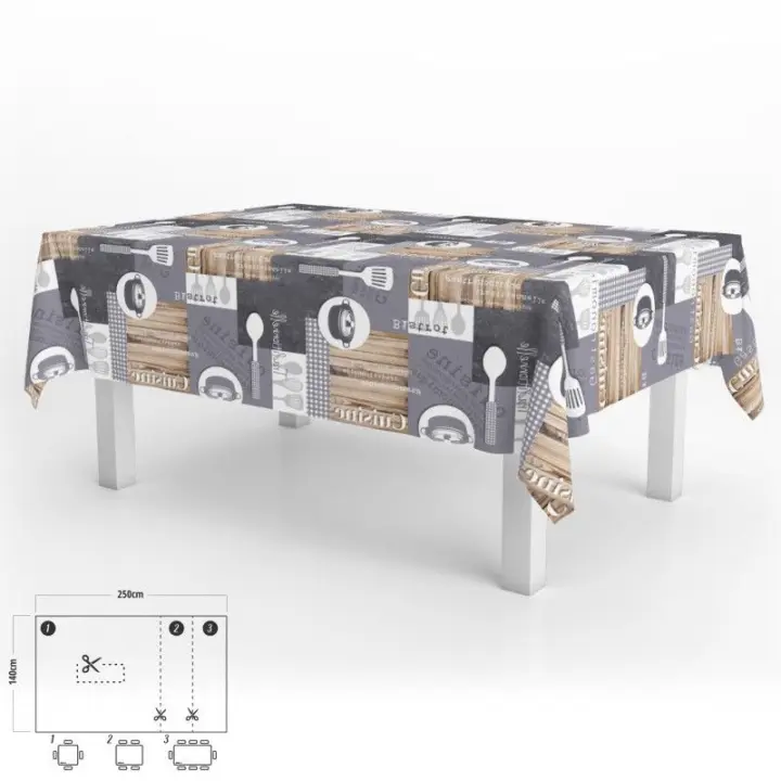Oryx Mantel Antimanchas Hule Rectangular 140 X 250 Cm. Cuisin - Impermeable - 1