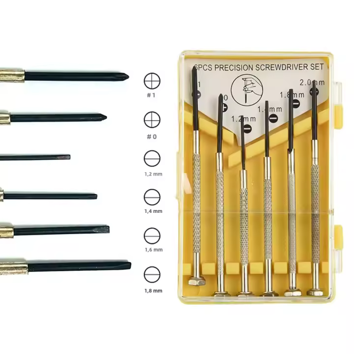 Set De 6 Destornilladores De Precisión Para Relojes Joyería Gafas Y Electrónica Herramienta Small DIY Antióxido Para Reparación - 1